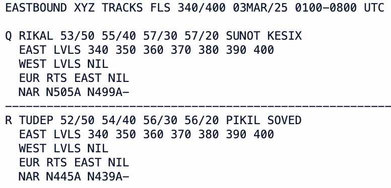 NAT NOTAM